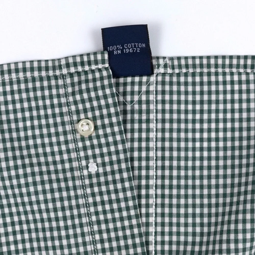 Vtg Polo Ralph Lauren Shirt Mens XL‎ Green Plaid Gingham Check Button Down EUC